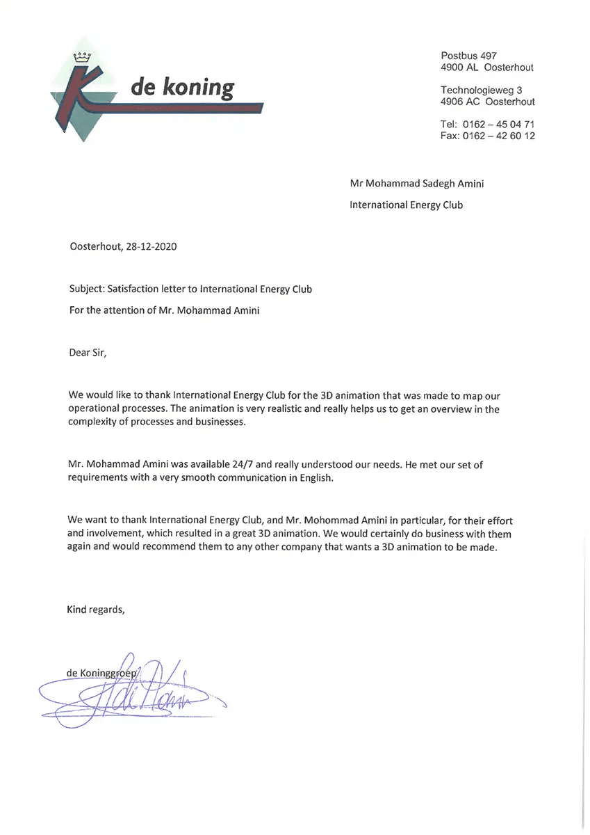 de koning satisfaction letter 1 2